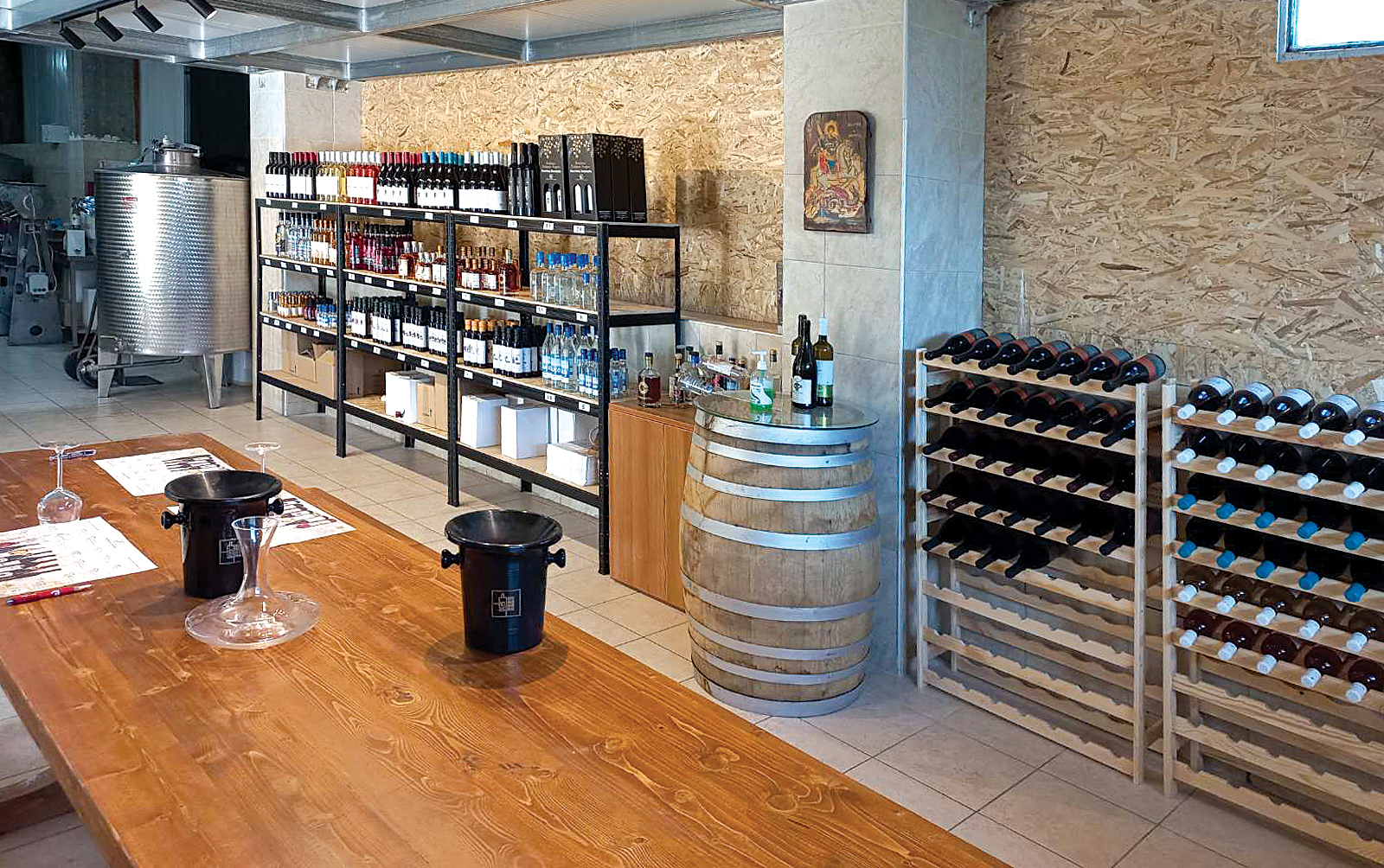 zoumberakis wine tasting inside